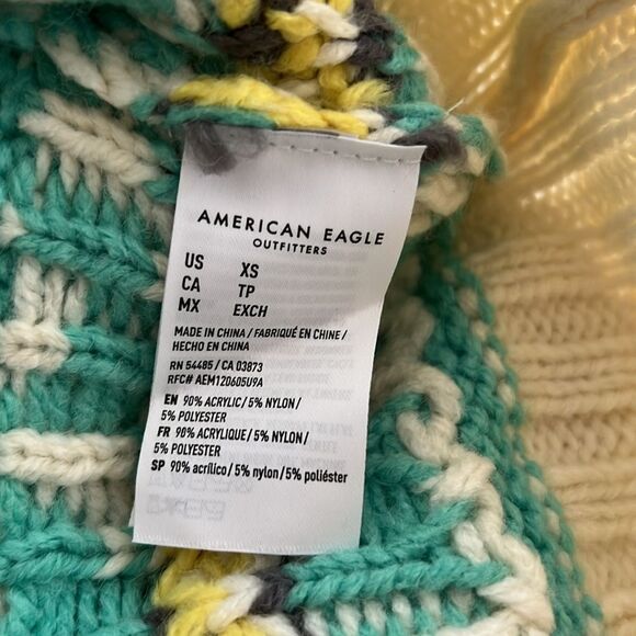 New American Eagle Oversized Fairisle Mock Neck Sweater Size XS Women's - Picture 10 of 10